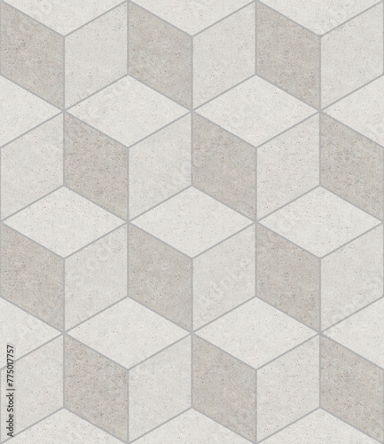 Concrete pavement pettern - Texture seamless texture tile shape flooring with hexagonal and rhomboid shapes - High resolution image useful for rendering applications