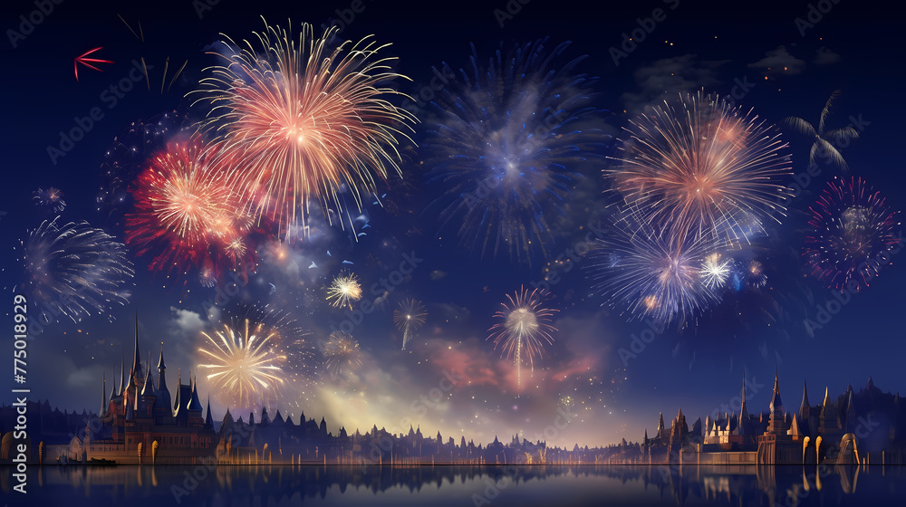 Fototapeta premium beautiful fireworks