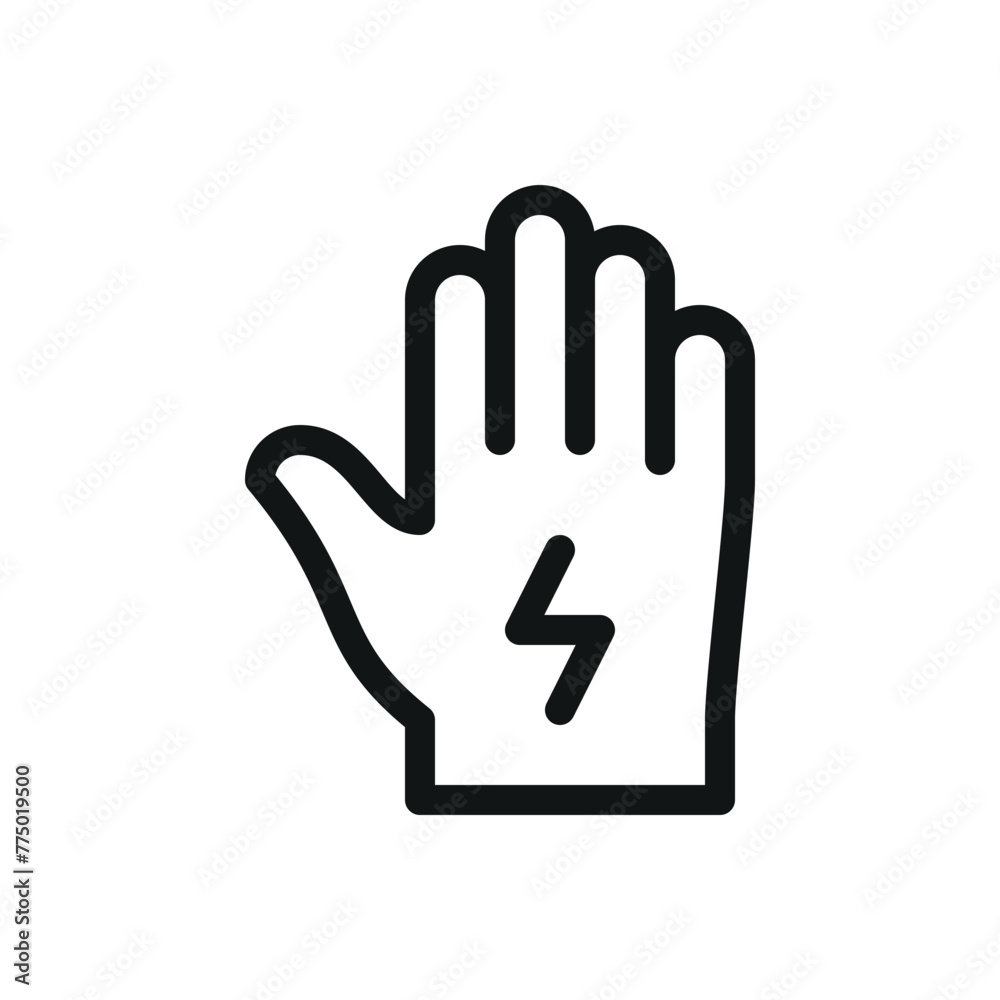 Electrical gloves isolated icon with editable stroke Electrical gloves isolated icon with editable stroke