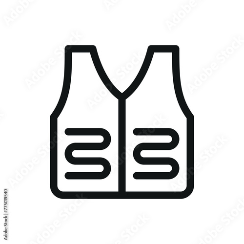 Heated vest isolated icon with editable stroke