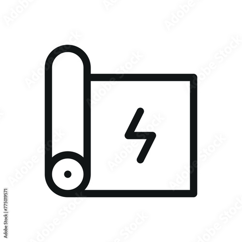 Fototapet Conductive fabric isolated icon with editable stroke