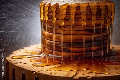 Wood Pancakes Drizzled with Honey