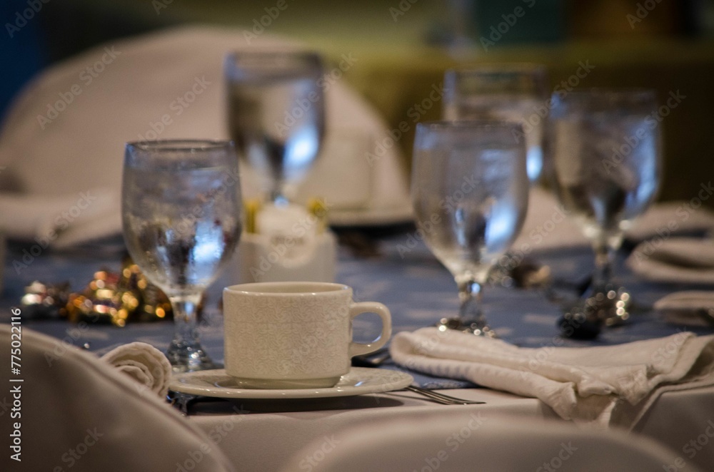 Closeup of a beautiful table setting