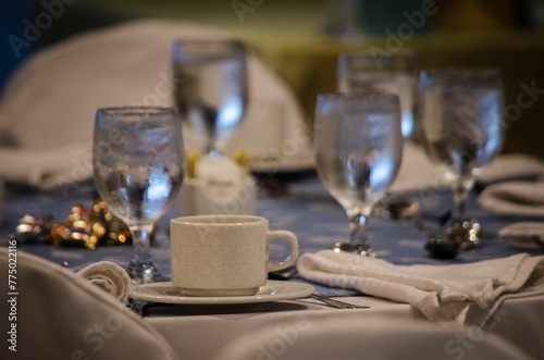 Closeup of a beautiful table setting