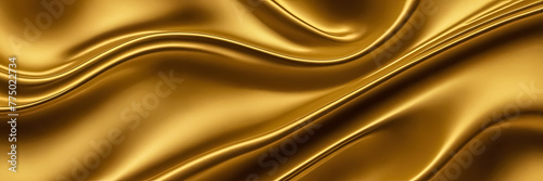 Unraveling the Elegance: Abstract Blurry Gradient Fluid Artistry Meets Opulent Gold Background Color Silk Texture.