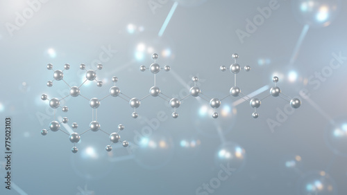 retinal molecular structure, 3d model molecule, form of vitamin a, structural chemical formula view from a microscope photo