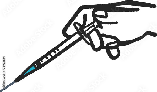 注射器を持つ手のイラスト素材
