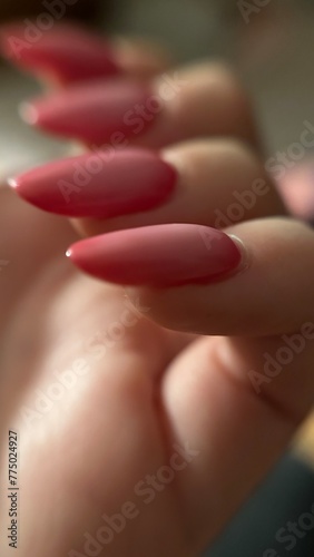 hands with red manicure