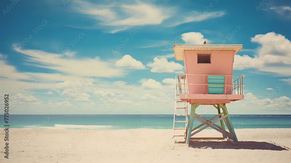 Fototapeta premium Lifeguard tower on the beach