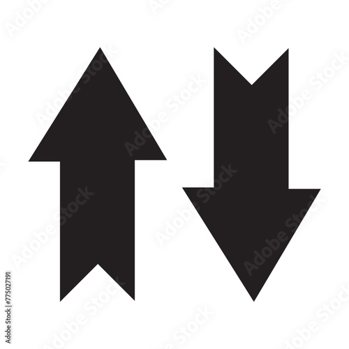 Up and Down Arrows icon vector isolated on white background, logo concept of Up and Down Arrows sign , black filled symbol in eps 10.