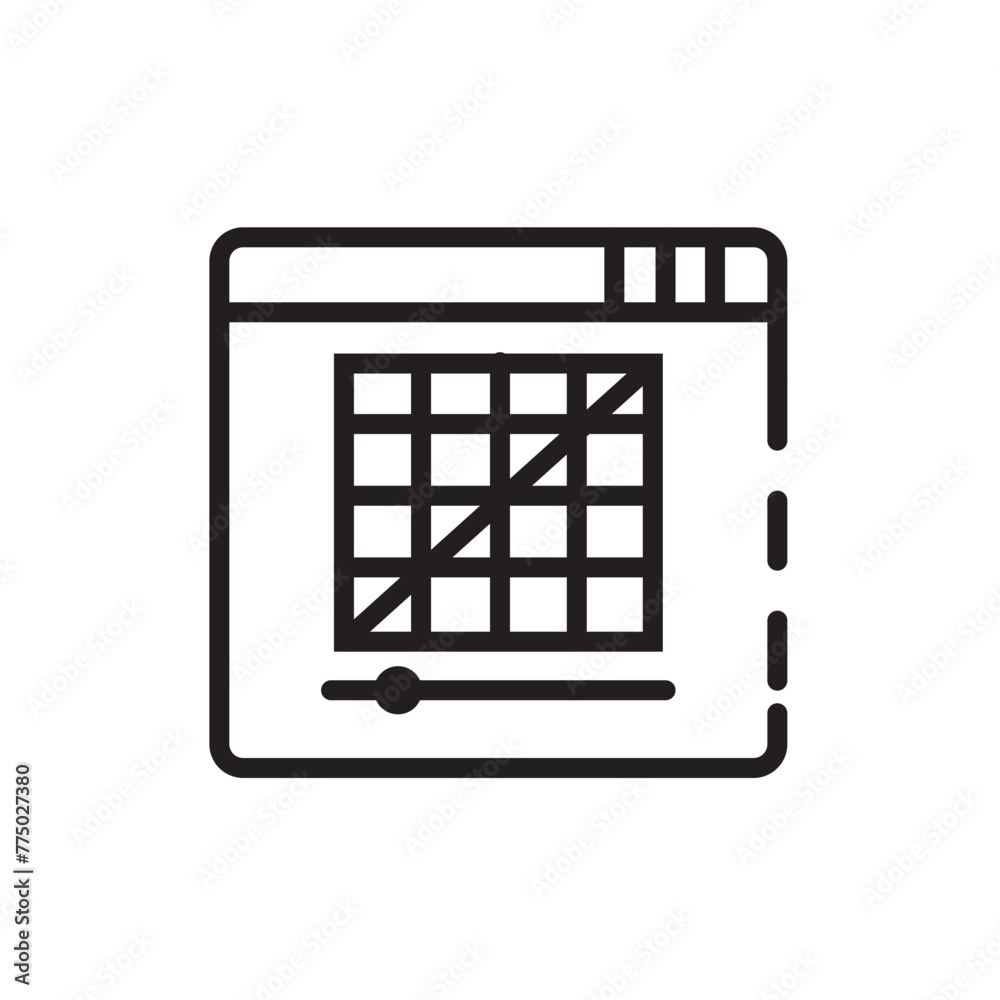 Film Graph Grid Line Icon Film Graph Grid Line Icon