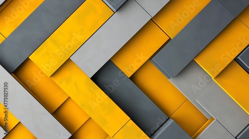 Gray and yellow stripes abstract pattern background 