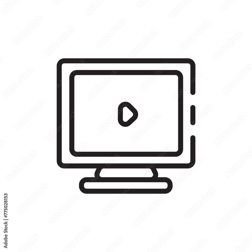 Video Internal Corporate Line Icon Video Internal Corporate Line Icon