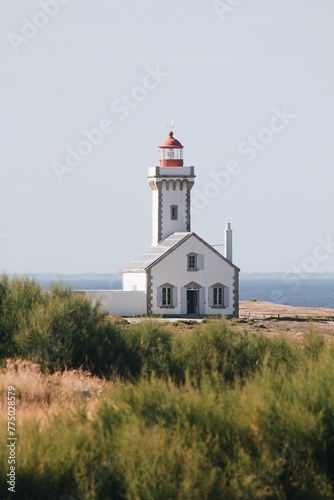 Vertical shot of the Poulains lighthouse