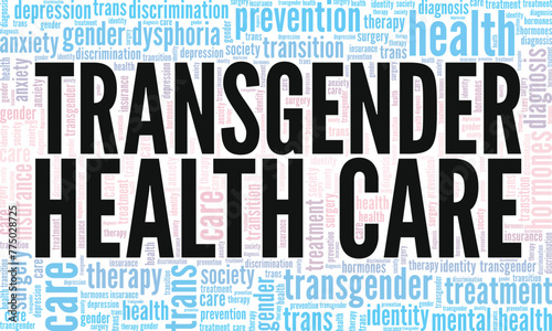 Transgender Health Care word cloud conceptual design isolated on white background.