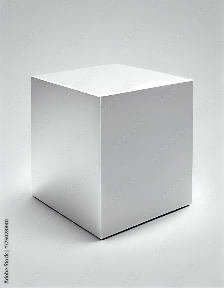 Pristine White Box Embodying Simplicity and Potential, Isolated Against a Stark White Backdrop Pristine White Box Embodying Simplicity and Potential, Isolated Against a Stark White Backdrop