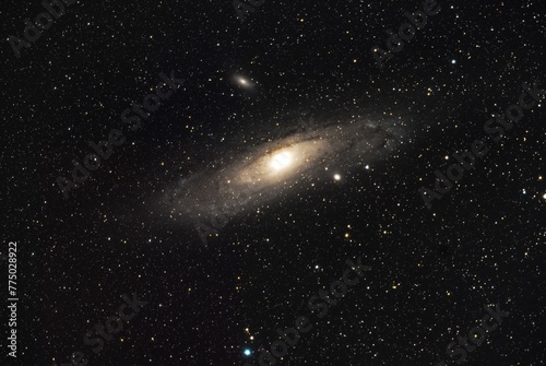 Beautiful scene of Andromeda Galaxy with Stars space in the black sky