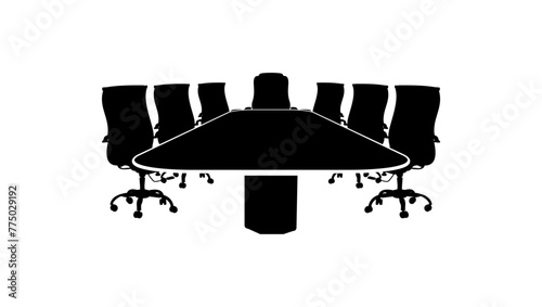 Conference Centre sign, black  isolated silhouette