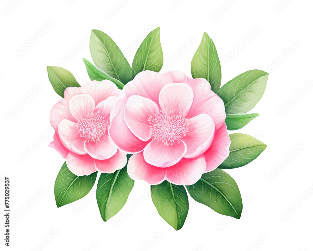 Camellias flowers remove background , flowers, watercolor, isolated white background Camellias flowers remove background , flowers, watercolor, isolated white background