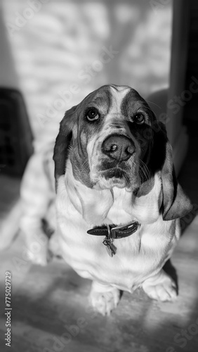 Black and White Basset Hound