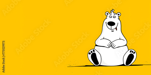 Ilustração animada de um urso sorridente photo