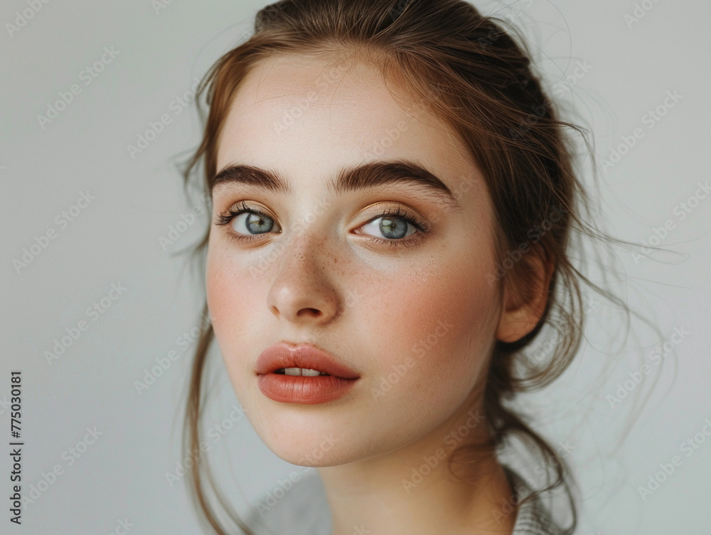 A young woman with a clean, natural and professional makeup look A young woman with a clean, natural and professional makeup look
