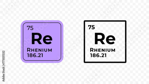 Rhenium, chemical element of the periodic table vector design