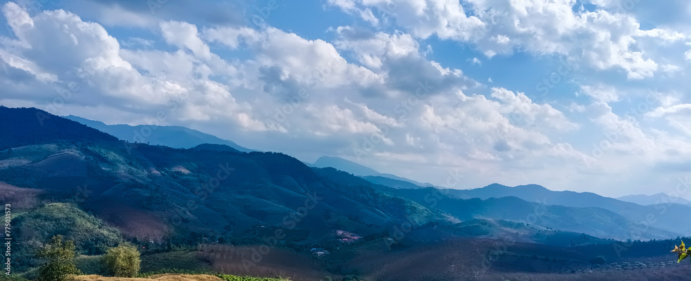 mountains and clouds