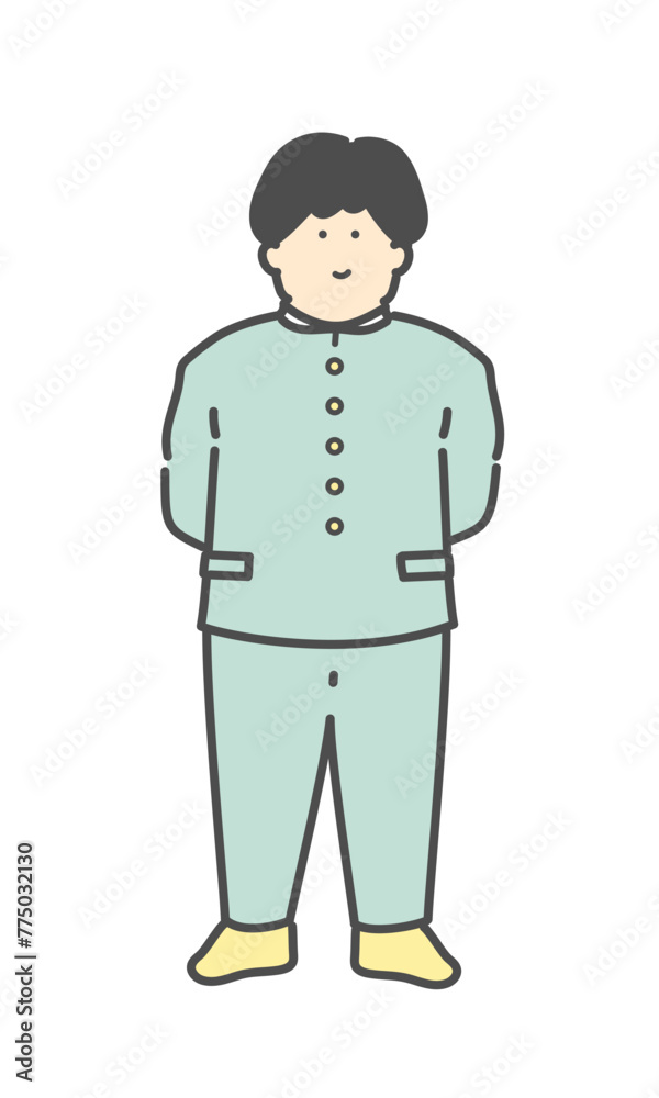 男子学生の全身イラスト 男子学生の全身イラスト