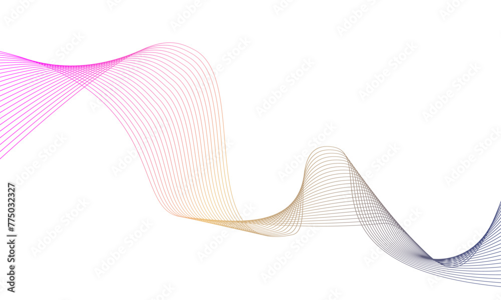 Fototapeta premium creative colorful line wave art abstract vector template illustration on white background