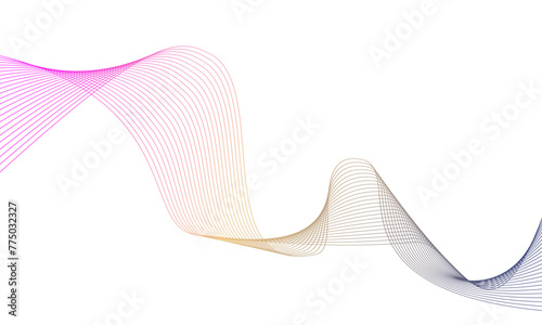 creative colorful line wave art abstract vector template illustration on white background
