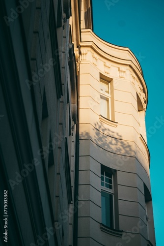 Beautiful view of an old building facade in Kurfurstendamm street, Berlin photo