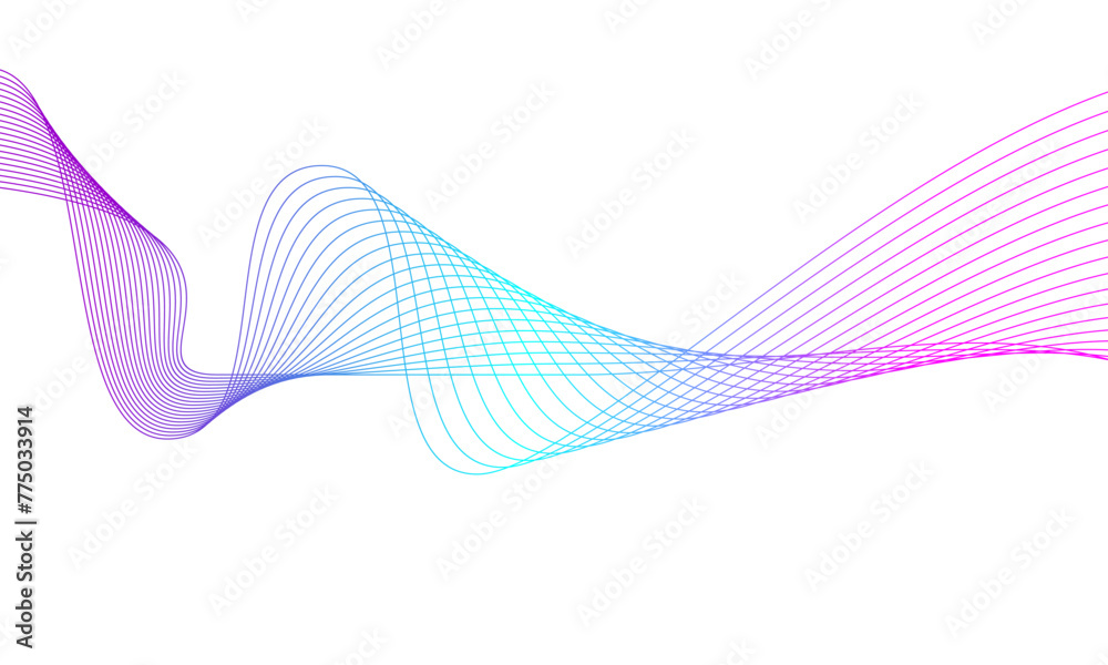 Fototapeta premium creative colorful line wave art abstract vector template illustration on white background