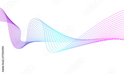 creative colorful line wave art abstract vector template illustration on white background