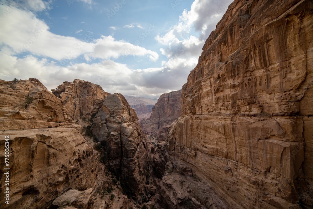 Aerial view of beautiful mountains in Petra, Jordan Aerial view of beautiful mountains in Petra, Jordan