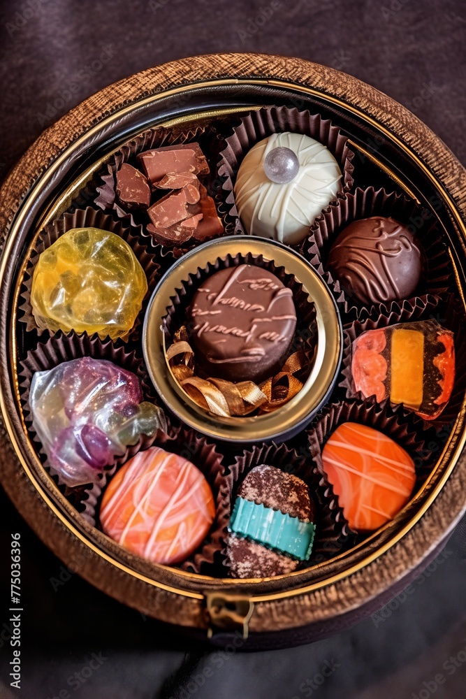 Chocolate gift: a box of gourmet sweets
