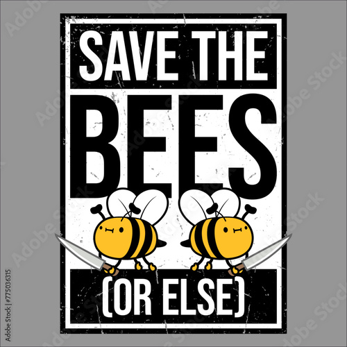 Funny Save The Bees Or Else Knife Cute Bee Beekeeper