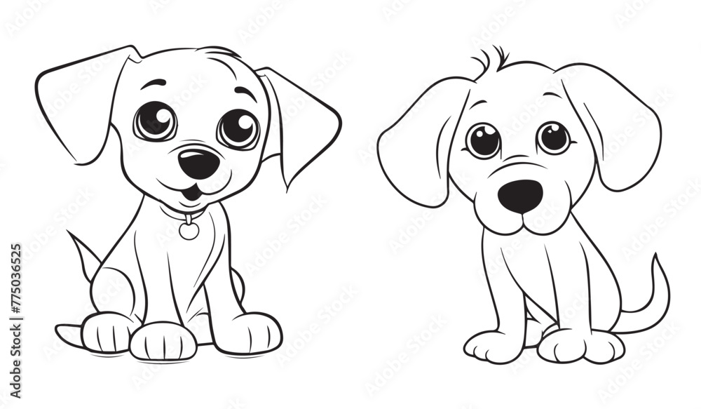 Dog icon symbol set, vector illustrations on white background