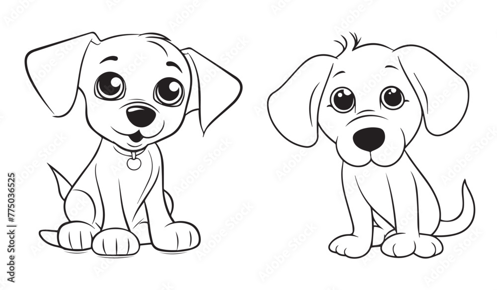 Dog icon symbol set, vector illustrations on white background Dog icon symbol set, vector illustrations on white background