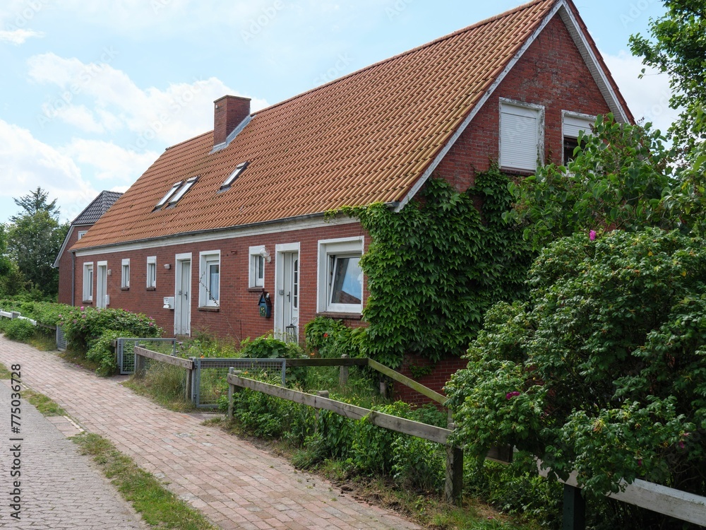 House in Baltrum island, north sea, Germany