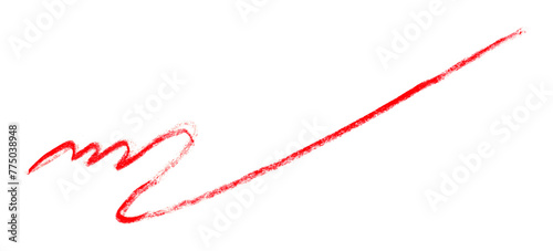 red pencil strokes isolated on transparent background