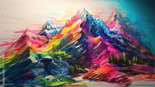 abstract mountain scrible caryon backgound illustration © alvian