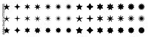 Star - Vector Icon. Stars Vector Collection. Stars. Star Logo. Black Stars. Retro Futuristic Sparkle