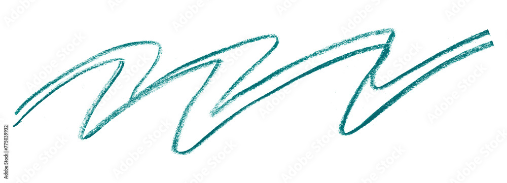 Obraz premium green pencil strokes isolated on transparent background