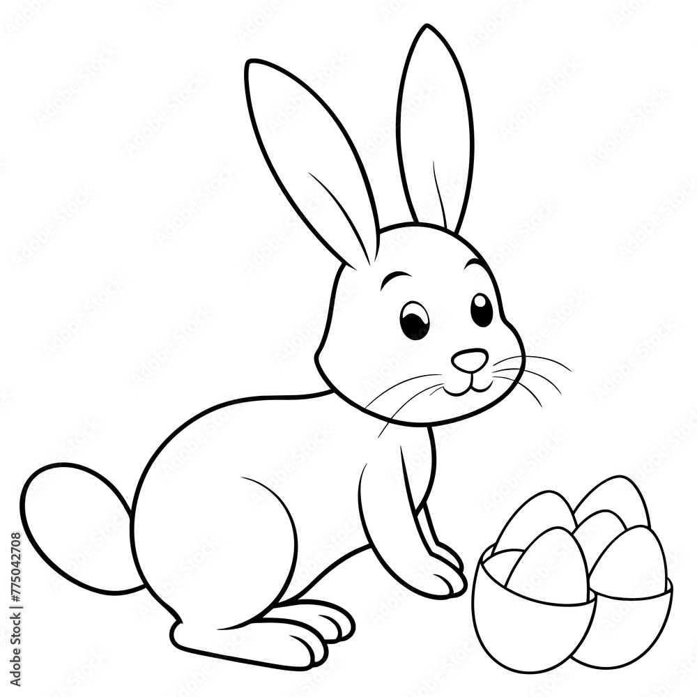 Fototapeta premium easter bunny with egg