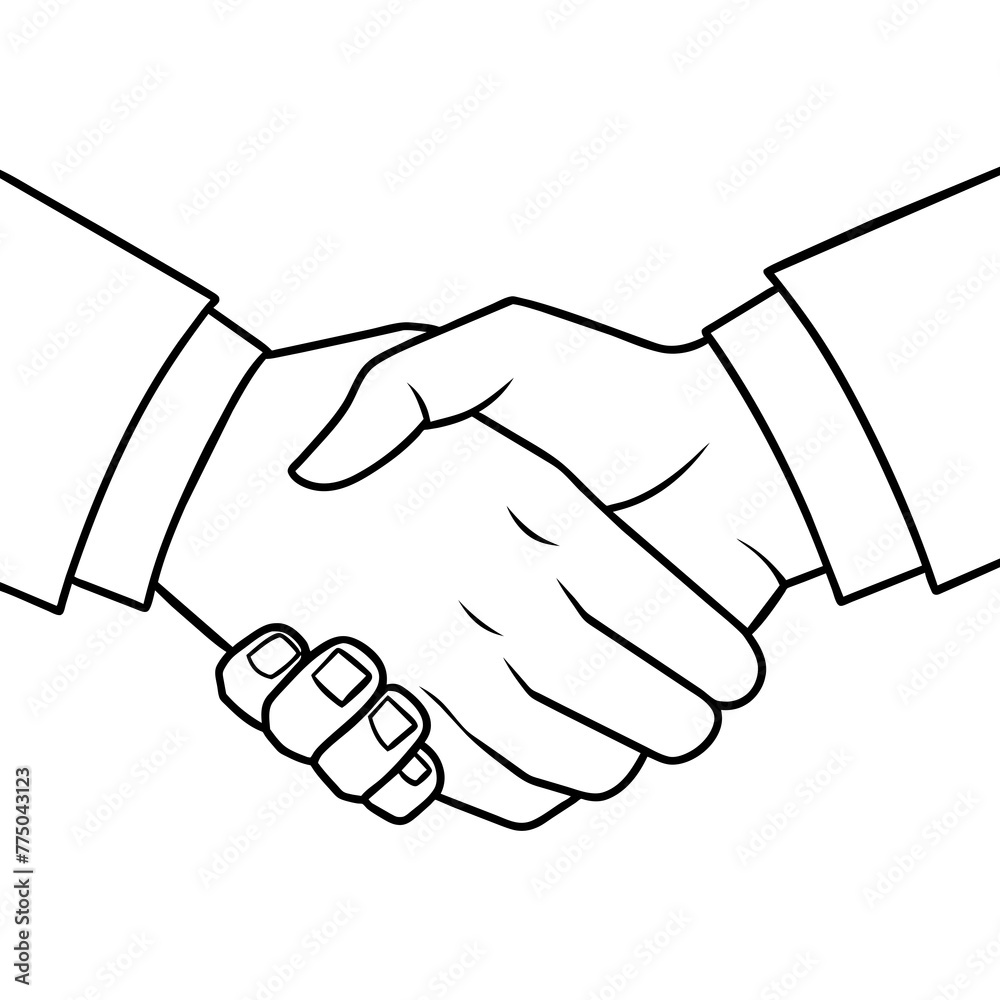 handshake isolated on white background