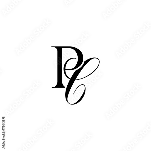 Initial Mixed Letter Logo. Logotype design. Simple Luxury Black Flat Vector PC