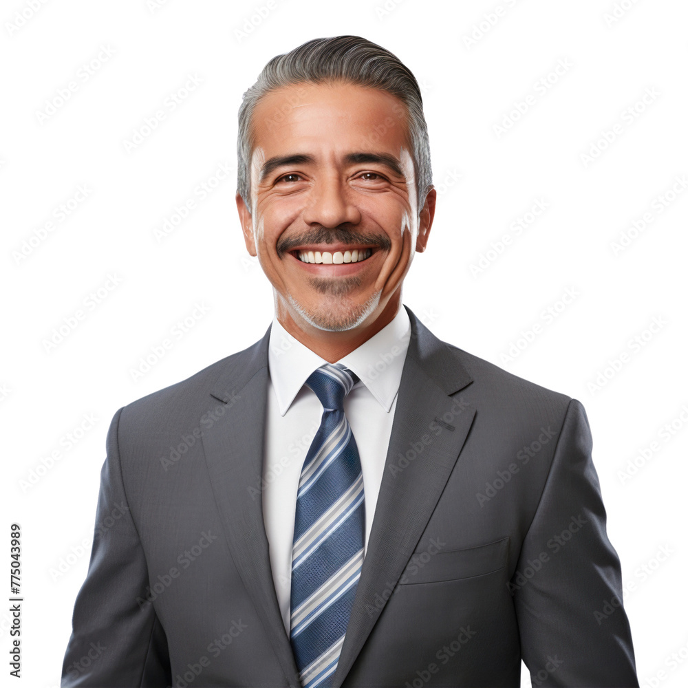 Portrait of a senior businessman smiling and happy, professional headshot, isolated on transparent background Portrait of a senior businessman smiling and happy, professional headshot, isolated on transparent background