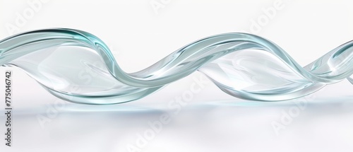Isolated 3D flexible glass line on white