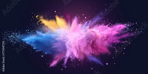 Color explosion bright colors dark background abstraction